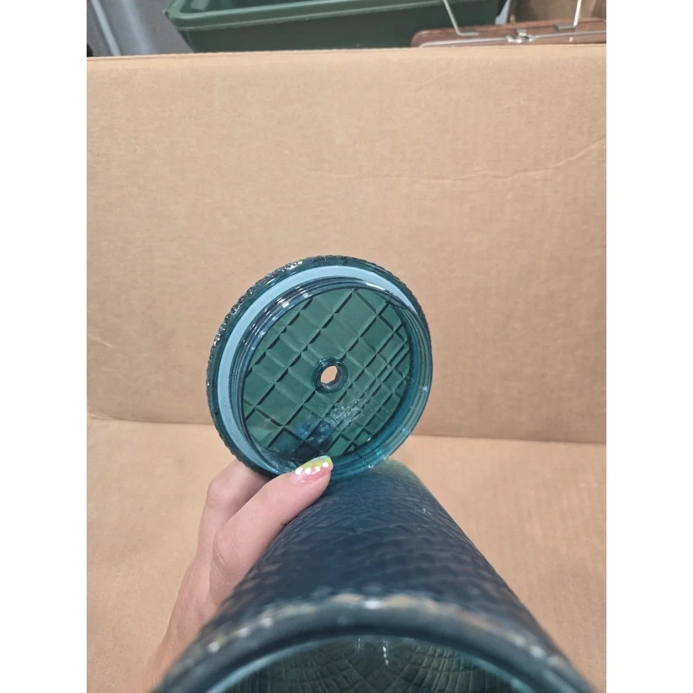 Starbucks Teal Studded Tumbler Cup 24 oz Venti Cold Cup With Lid No Straw